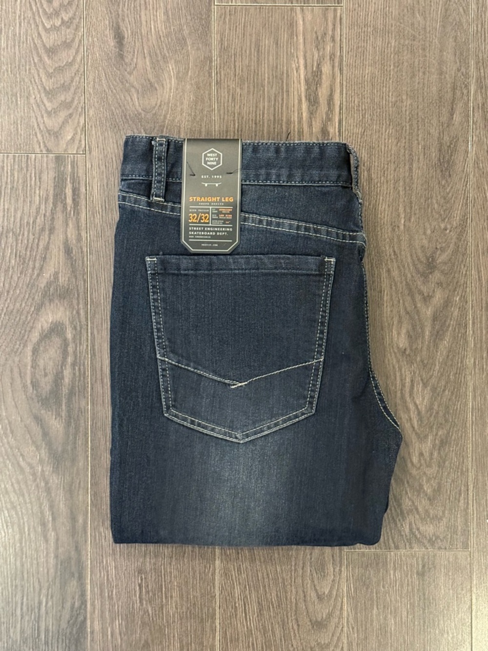 🆕 Brand New - West49 Men's Dark Wash Straight Leg Low Rise Jeans - 32x32
